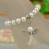 Lovely Wedding Dress Angel Bracelets for Kids BJEW-JB00727-3