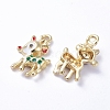 Golden Plated Alloy Enamel Pendants ENAM-D040-E02-G-2