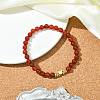 Natural Carnelian Beads Stretch Bracelets for Women Men BJEW-JB11348-02-1