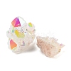 Electroplated Natural Druzy Quartz Crystal Cluster Ornaments RABO-PW0001-179A-3