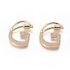 Brass Micro Pave Cubic Zirconia Screw Carabiner Lock Charms KK-I033-01G-G-1