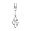 Stainless Steel Braided Chain Macrame Pouch Empty Stone Holder Pendant Decorations HJEW-JM02056-1