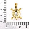 Tortoise Rack Plating Brass Micro Pave Cubic Zirconia Charms KK-G513-78A-04G-3