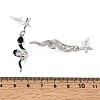 Alloy with Handmade Lampwork Stud Dangle Earrings LA-CBA71FC-01P-B-3