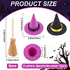 CRASPIRE 12Pcs 2 Colors Polyester Witch Hats AJEW-CP0005-50-2