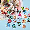 50Pcs Tree of Life Printed Half Round/Dome Glass Cabochons GGLA-SZ0001-27-3