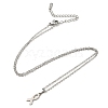 Non-Tarnish 201 Stainless Steel Ribbon Knot Pendant Necklace with Cable Chains NJEW-Q317-24P-1