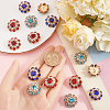 Gorgecraft 18Pcs 3 Colors 1-Hole Alloy Rhinestone Shank Buttons BUTT-GF0003-61-3