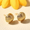 Brass Half Round Stud Earrings EJEW-Z083-01G-2