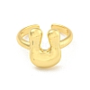 Brass Letter Open Cuff Rings for Women RJEW-G313-01U-G-2