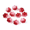 Transparent Two Tone Spray Painted Glass Bead Caps A-GLAA-Q089-002B-005-1