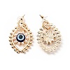 Resin Evil Eye Dangle Stud Earrings with Acrylic Pearl Beaded EJEW-J045-04KCG-2