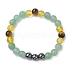 Natural & Synthetic Mixed Gemstone Beads Thread Stretch Bracelets for Women BJEW-JB11248-2