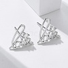 Brass Clear Cubic Zirconia Stud Earrings EJEW-Q014-10P-1