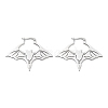 Non-Tarnish 304 Stainless Steel Bat Hoop Earrings for Women EJEW-R156-07P-5