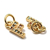 Brass Micro Pave Colorful Cubic Zirconia Charms ZIRC-F092-01-F-2