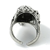 Dragon Alloy Open Cuff Rings for Men RJEW-K275-33AS-2