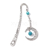 Alloy Moon Pendant Bookmark AJEW-JK00296-03-1