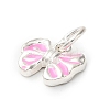 925 Sterling Silver Pearl Pink Enamel Charms STER-C014-01A-S-2