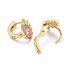 Eye Real 18K Gold Plated Brass Hoop Earrings EJEW-L269-079G-2