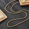 1.5mm Rack Plating Brass Ball Chain Necklaces for Women Men MAK-L044-63G-2