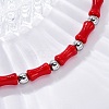 304 Stainless Steel Beaded Bracelets for Women BJEW-M056-04P-5