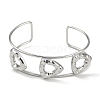 Non-Tarnish 304 Stainless Steel Wide Textured Open Cuff Bangles BJEW-Q348-05P-03-2