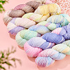 1 Skein 80% Wool 20% Acrylic Fiber Rainbow Segment Dyed Yarn OCOR-TA0003-02D-6