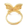 Butterfly Rack Plating Brass Micro Pave Cubic Zirconia Adjustable Rings for Women RJEW-Z059-13G-3