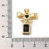 Rack Plating Brass Micro Pave Cubic Zirconia Pendants KK-P241-19G-01-3