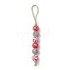 Wood Beads Pendant Decoraiton HJEW-JM02270-3