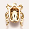 Brass Micro Pave Cubic Zirconia Pendants ZIRC-K078-04G-2