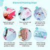 DIY 5D Flower Pattern Canvas Diamond Painting Kits DIY-C021-09-6