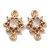 Brass Cubic Zirconia Star Connector Charms KK-U037-32G-01-1