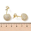 Cherry Brass Micro Pave Cubic Zirconia Stud Earrings EJEW-M077-12G-02-3