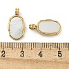 Ion Plating(IP) 304 Stainless Steel Pave Natural White Shell Pendants STAS-B075-23G-3