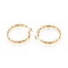 Oval Brass Hoop Earrings EJEW-T047-97G-3