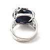 Natural & Synthetic Gemstone Adjustable Rings RJEW-P043-03P-4