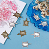   20Pcs 2 Colors Turtle Alloy Pendant Cabochons Settings DIY-PH0003-26-WH-3