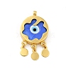 Rack Plating Handmade Evil Eye Lampwork Pendants KK-F838-01G-G-1