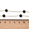 Stainless Steel & Imitation Pearl Round Link Chain Necklaces for Women WGE4439-05-3
