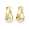 Teardrop Rack Plating Brass Cubic Zirconia Stud Earrings for Women EJEW-B047-02G-06-1