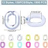 SUPERFINDINGS 1800Pcs 12 Style Opaque and Transparent Acrylic Linking Rings MACR-FH0001-07-6