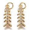 Brass Micro Pave Clear Cubic Zirconia Pendants ZIRC-C020-44G-1