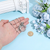 Alloy Wing Parrot Locket Pendant 304 Stainless Steel Cable Chain Necklaces for Women NJEW-DR00034-4