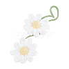 DELORIGIN 2Pcs Handmade Crochet Wool Yarn Lily of the Valley Car Hanging Decoration AJEW-DR0001-46-1