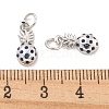 Brass Micro Pave Marine Blue Cubic Zirconia Charms KK-Q814-06P-3