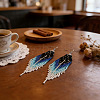 Glass Seed Beads Tassel Dangle Earrings QW8012-2