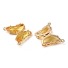 Brass Pave Faceted Glass Connector Charms FIND-Z020-03O-2