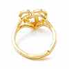 Real 18K Gold Plated Brass Alphabet Adjustable Rings RJEW-M139-18C-3